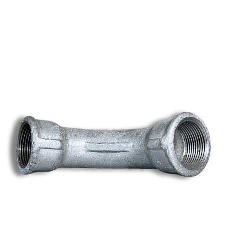 Curva Lunga 90° Femmina/Femmina in Ghisa Zincata – FIG. 2