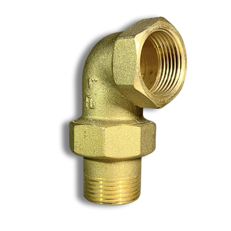 Bocchettone 90° in ottone maschio-femmina