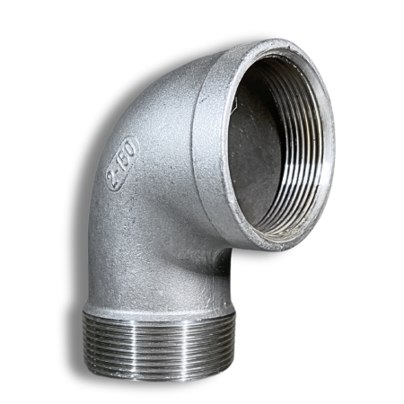 Gomito Inox 90° M/F Filettato – Raccordo a Curva per Impianti Idraulici, Industriali e Alimentari
