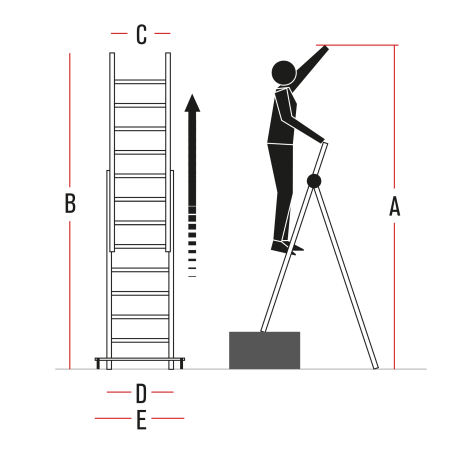ST.2N - Scala professionale multiuso a due elementi in alluminio Faraone