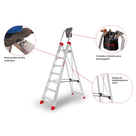 LADY - Scala professionale a forbice in alluminio Faraone
