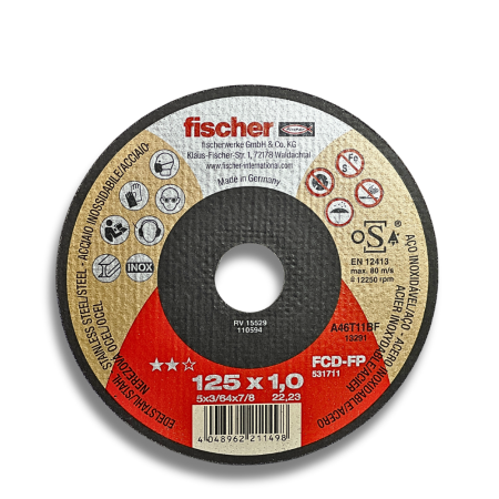 Disco da taglio Fischer FCD-FP 125 x 1,0 mm per acciaio e inox