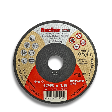 Disco da taglio Fischer FCD-FP 125 x 1,5 mm per acciaio e inox