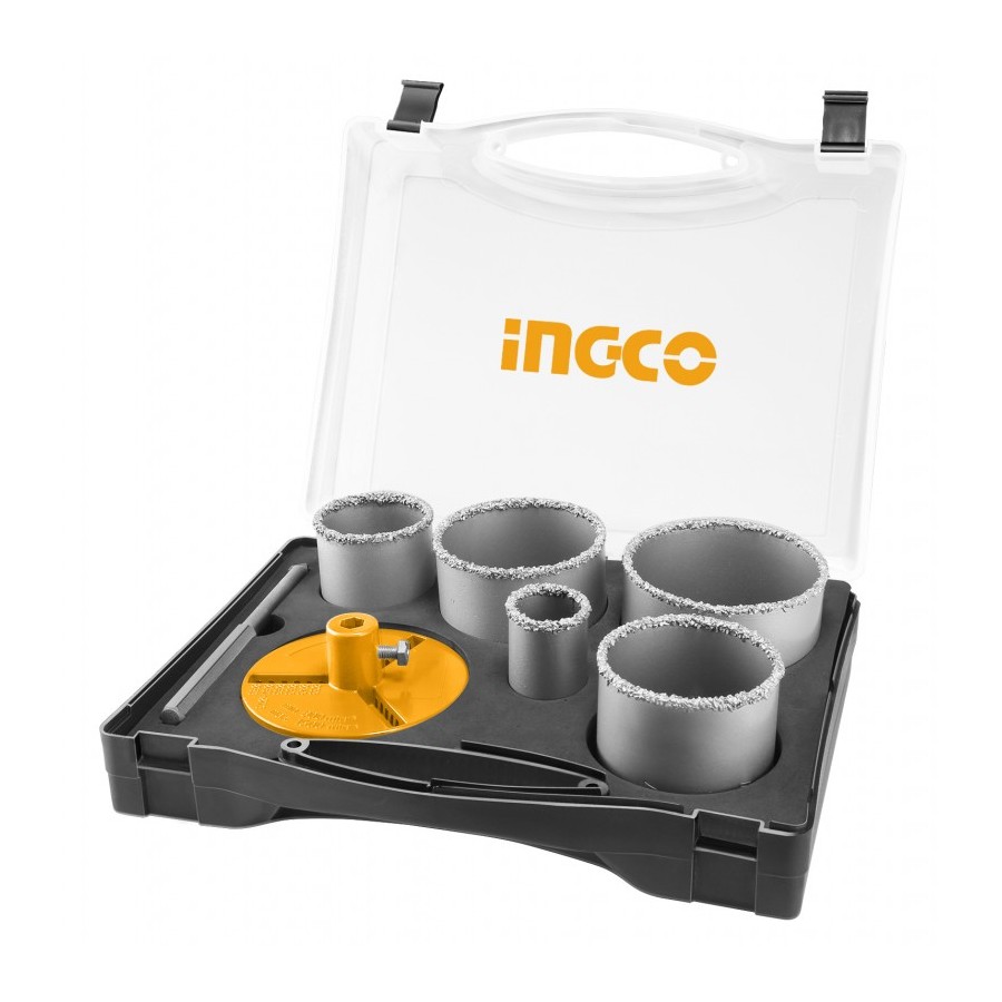 AKCH 0071 Set di 5 seghe a tazza in valigetta INGCO