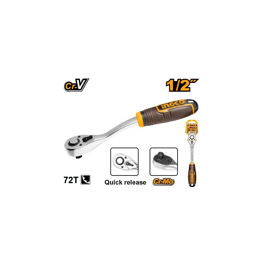 HRTH8412 Cricchetto reversibile da 1/2" pollice 72 denti INGCO