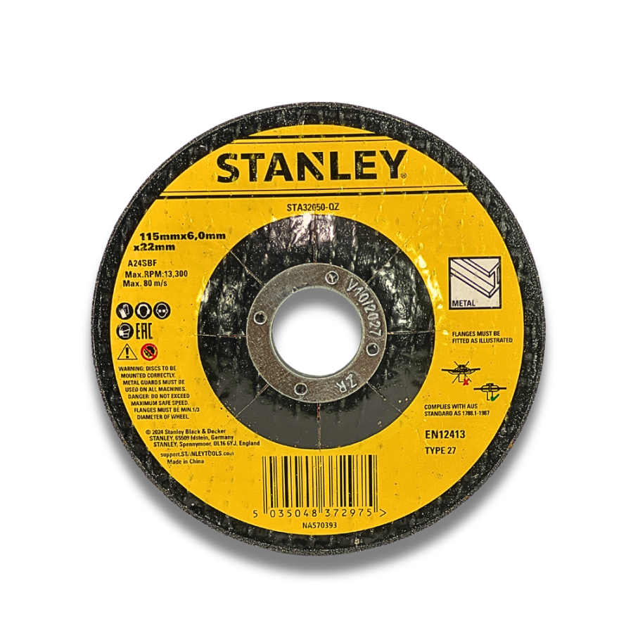 Disco da sbavo Stanley per metallo 115mm x 6,0mm x 22mm