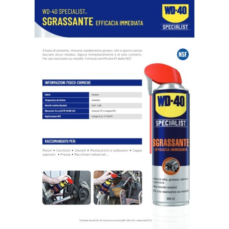 WD40 Sgrassante Efficacia Immediata da 500 ml